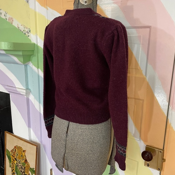 Vintage Ralph Lauren 100% Wool Fair Isle Equestrian Academia Cardigan Sz M 🧡🎀 - Picture 12 of 14